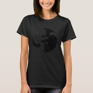 Camiseta Gato Ying Yang  Ying Yang Cat  Japonês