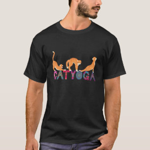 Camiseta Gato Yoga Diferentes Poses de Yoga Representadas p