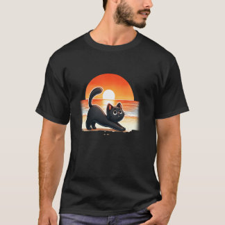 Camiseta Gato yoga, gato meditação