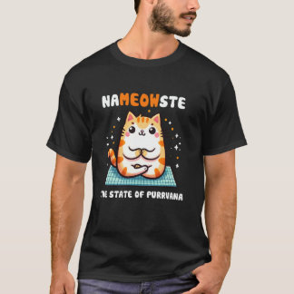 Camiseta Gato yoga, gato meditação