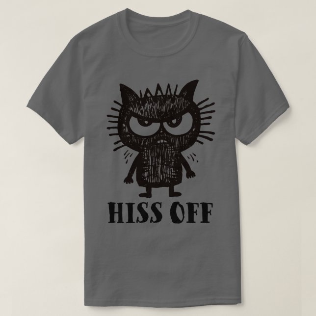 Camiseta gato zangado engraçado (Frente do Design)