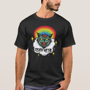 Camiseta Gato Zumbi de Death Metal - Rainbow Kitten