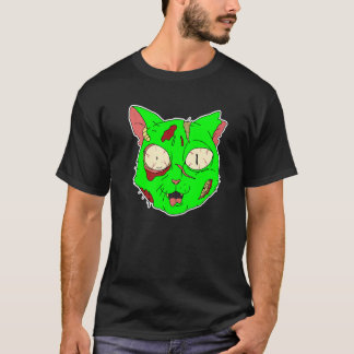Camiseta Gato Zumbi Fácil Fantasia de Halloween Assustador 
