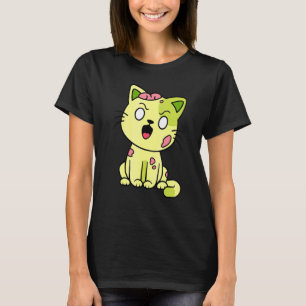 Camiseta Gato Zumbi Halloween Mia Monstro Fofo Gráfico