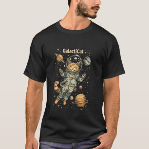 Camiseta GatoGaláctico Gráfico - Gato Astronauta Espacial n