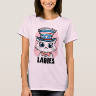 Camiseta Gatona Gato Mais Vestida para Kamala vestindo Tio