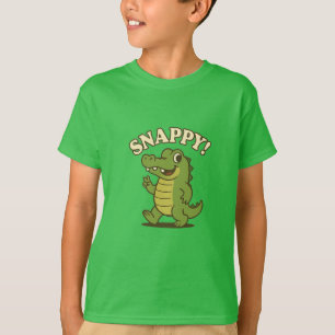 Camiseta Gator sorridente - Kids Diversão Cartoon T-Shirt
