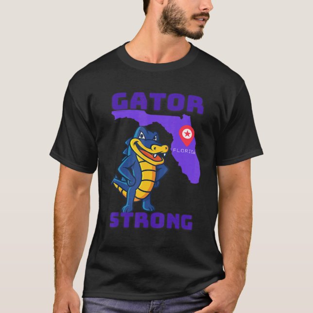 Camiseta Gator Strong Florida Alligator Crocodile Zoo Anima (Frente)
