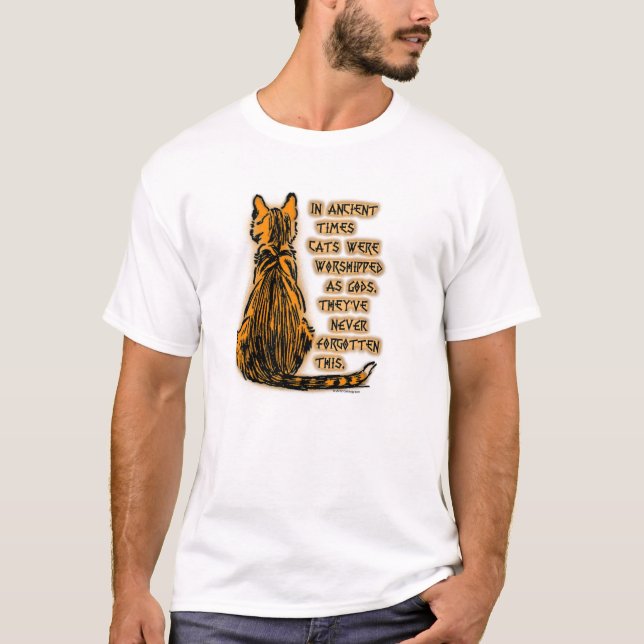 Camiseta Gatos adorados como deuses (Frente)