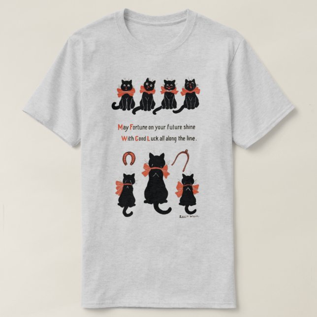 Camiseta Gatos afortunados, Louis Wain (Frente do Design)