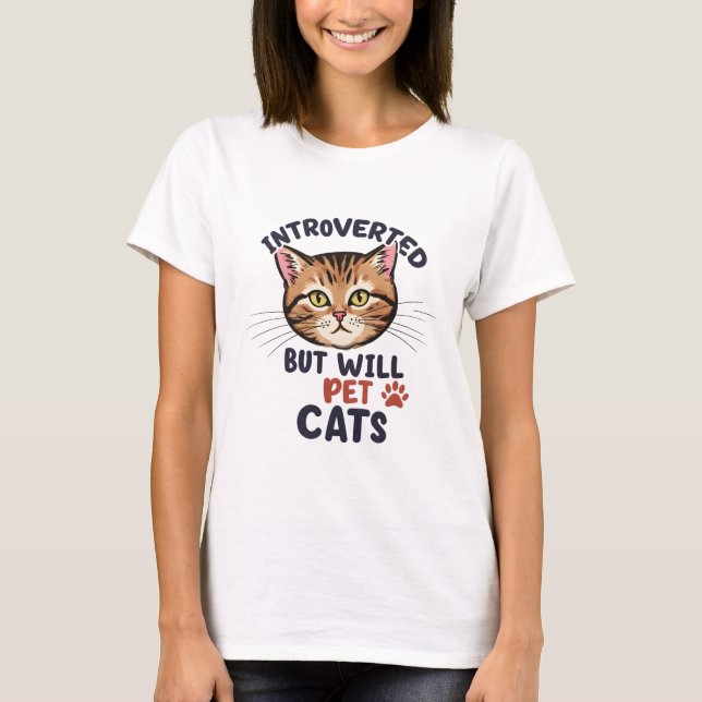 Camiseta Gatos amam T-Shirt introvertida (Frente)
