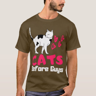 Camiseta Gatos Antes de Caras Engraçados Gatos Mulheres em 
