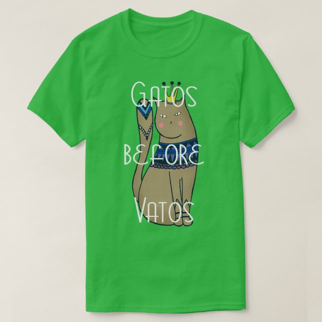 Camiseta Gatos antes de Vatos (Frente do Design)