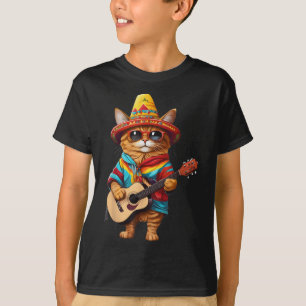 Camiseta Gatos Antes De Vatos Mexicano Cat Poncho Fiesta Ci