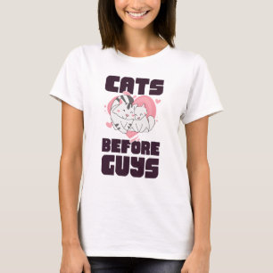 Camiseta Gatos Antes Do Cara Dia de os namorados engraçad