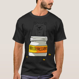 Camiseta Gatos Antidepressivos Amante de Gatos Animal Dono 