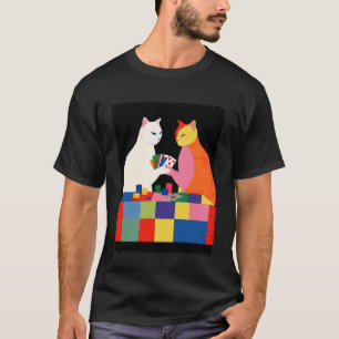 Camiseta Gatos Antigos Jogando Poker