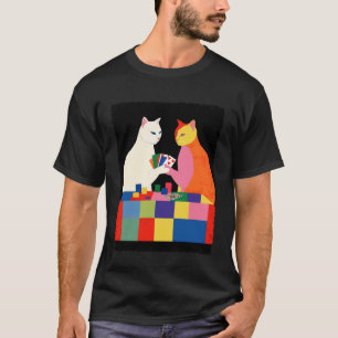 Camiseta Gatos Antigos Jogando Poker