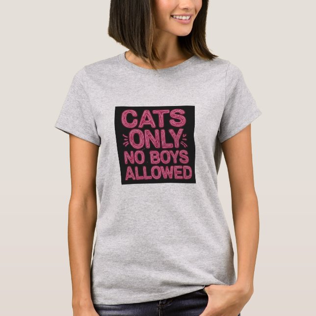 Camiseta Gatos Apenas Não Permitiram Camisa-T (Frente)