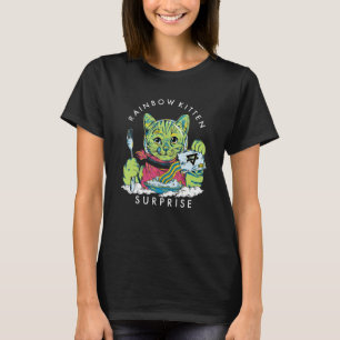 Camiseta Gatos Arco-íris Kitten Surpresa Fofa Come Animal R