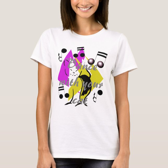Camiseta Gatos artísticas do divertimento da música jazz do (Frente)