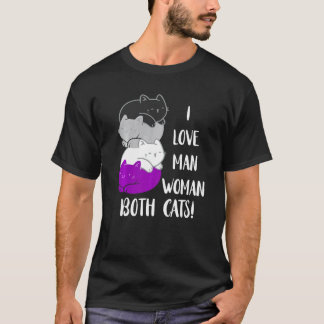 Camiseta Gatos Assexuados Eu Amo Homem Mulher Ace Kitty Ass