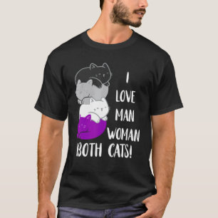Camiseta Gatos Assexuados Eu Amo Homem Mulher Ace Kitty Ass