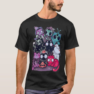 Camiseta gatos assustadores pastel goth escuro figurino de