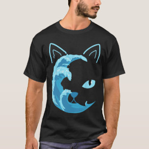 Camiseta Gatos Azuis Ondas Para A Onda Azul De Kamala Engra