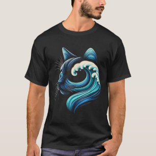 Camiseta Gatos Azuis Ondas Para A Onda Azul De Kamala Engra
