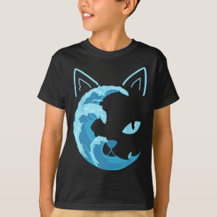 Camiseta Gatos Azuis Ondas Para A Onda Azul De Kamala Engra