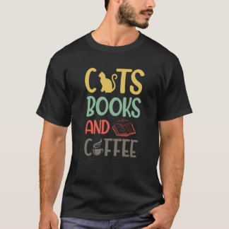 Camiseta Gatos Backprint Livros e Café Gatos Livros e Cof