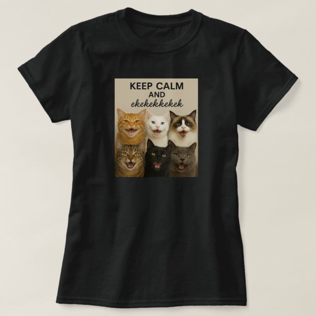 Camiseta Gatos batendo papo, bisbilhotando, ekekekekek (Frente do Design)