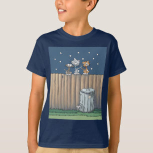Camiseta Gatos becos em uma cerca T-Shirt
