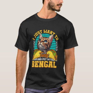 Camiseta Gatos Bengala QUEREM COMER TACOS E ACARICIAR MEU B