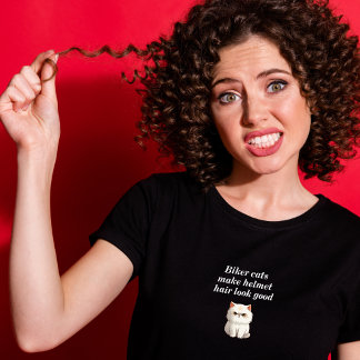 Camiseta Gatos Biker Fazem Cabelo De Capuz Parecer Boa Moto