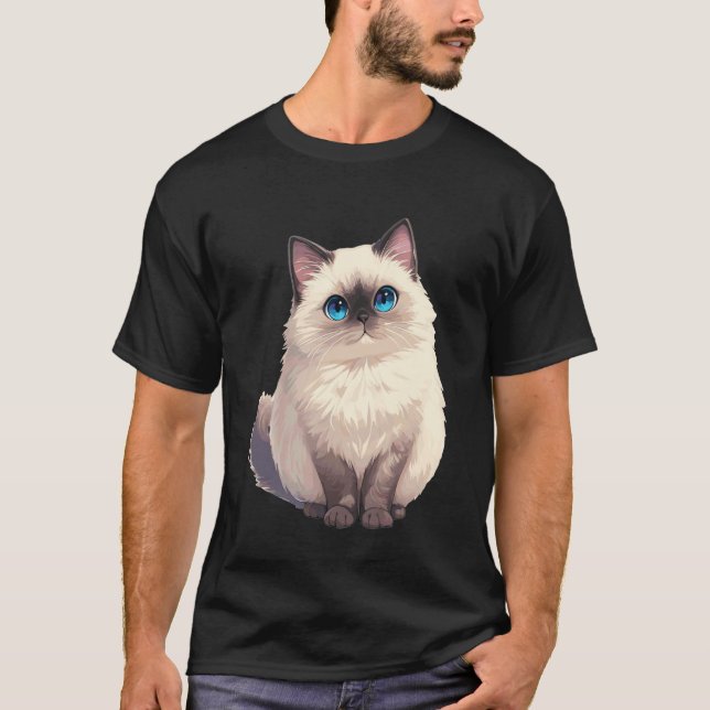 Camiseta Gatos Birmanes Gato Birmanês (Frente)