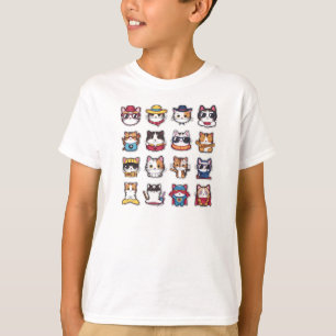 Camiseta Gatos bonitos com óculos T-Shirt