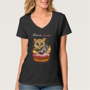Camiseta Gatos Bonitos Com Ventilador De Cachorro De Rosqui