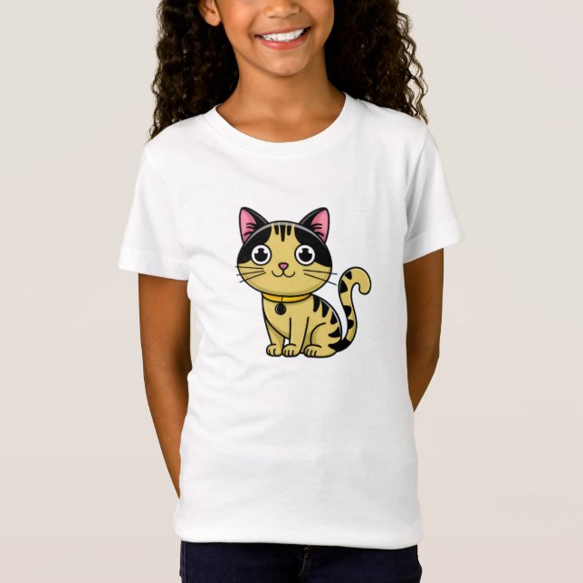Camiseta Gatos bonitos, moças de T-Shirt. Adoráveis e confo (Frente)