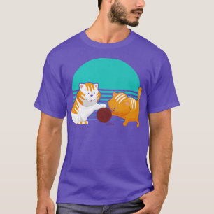 Camiseta Gatos Bons Brincando com um dono de Gato de Bola