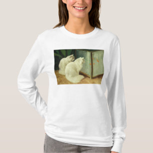 Camiseta Gatos brancos que olham o peixe dourado