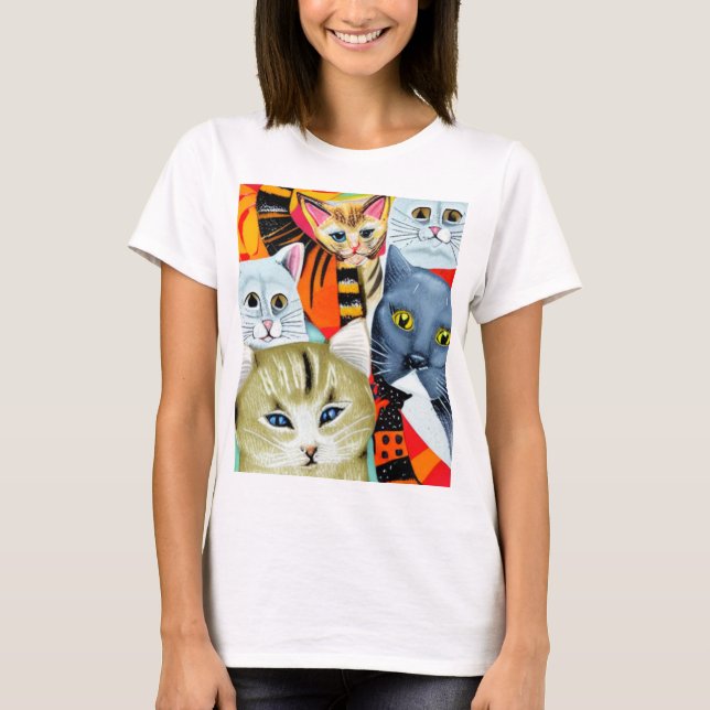 Camiseta Gatos Brilhantes e Bonitos (Frente)