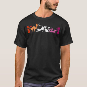 Camiseta Gatos Brincalhões No Orgulho Lésbico Alongam Calça
