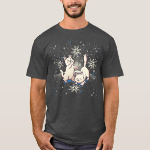Camiseta Gatos Brincando com Flocos de Neve por Tobe Fonsec