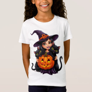 Camiseta Gatos Bruxas Abóbora de Halloween 🐈‍⬛