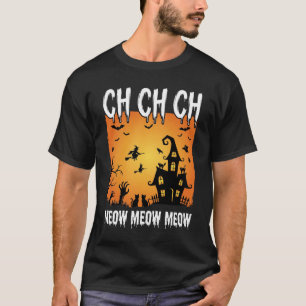 Camiseta Gatos Bruxas Halloween Casa Assombrada Miau