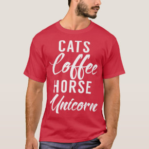Camiseta Gatos Café Cavalo Unicorn Funny Cat Proprietário C