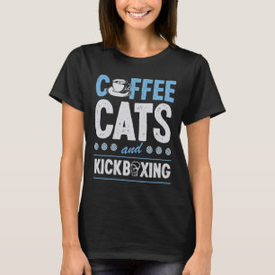 Camiseta Gatos Café E Kickboxing Fofo Engraçado Kickboxer C