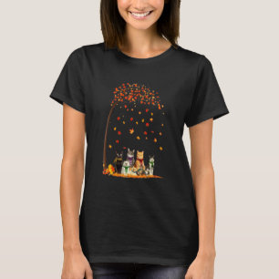 Camiseta Gatos Caiam Autumn Leaf Tree Cat